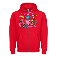 Red little miss sixth grade Zipper Hoodie - NancyCooperArtShop