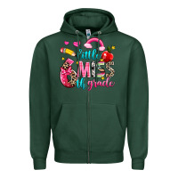 Sports Green little miss sixth grade Zipper Hoodie - NancyCooperArtShop