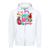 White little miss sixth grade Zipper Hoodie - NancyCooperArtShop