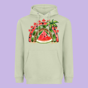 Watermelon Slice  Rainbow Heavyweight Hoodie Designed By Barkaloodesign