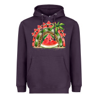 Plum watermelon slice  rainbow Heavyweight Hoodie - BarkalooDesign