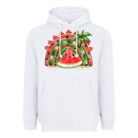 White watermelon slice  rainbow Heavyweight Hoodie - BarkalooDesign