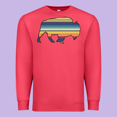 Aztec Bison Silhouette Premium Sweatshirt Designed By Bettercallsaul