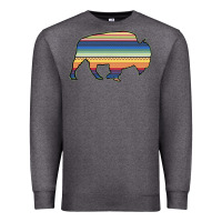Charcoal Heather Aztec Bison Silhouette Premium Sweatshirt - Bettercallsaul