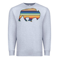 Heather Grey Aztec Bison Silhouette Premium Sweatshirt - Bettercallsaul