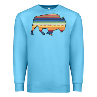 Ocean Blue Aztec Bison Silhouette Premium Sweatshirt - Bettercallsaul