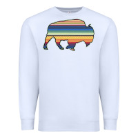 White Aztec Bison Silhouette Premium Sweatshirt - Bettercallsaul