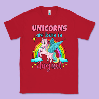 Unicorns Are Born In August Classic Tee Designed By Jasminsmagicworld