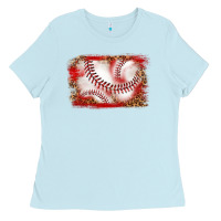 Baby Blue baseball background Ladies Tee - texasbilliewilder