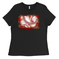 Black baseball background Ladies Tee - texasbilliewilder