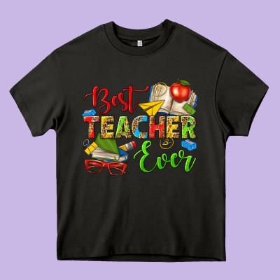 Best Teacher Ever Heavy Core Tee Designed By Texasbilliewilder