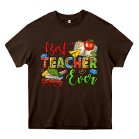 Chocolate Brown best teacher ever Heavy Core Tee - texasbilliewilder