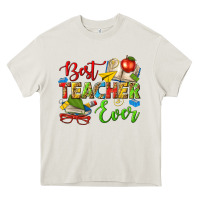Cream best teacher ever Heavy Core Tee - texasbilliewilder