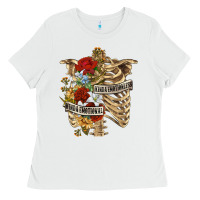 White Kinda Emotionless Kinda Emotional Skeleton Ladies Tee - RanaPortraitStore