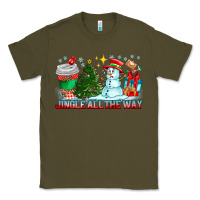 Army Green Jingle All The Way Classic Tee - CowhideDigitalArt