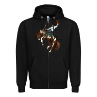 Black american paint horse rodeo cowboy Zipper Hoodie - MaliasSmallBusiness