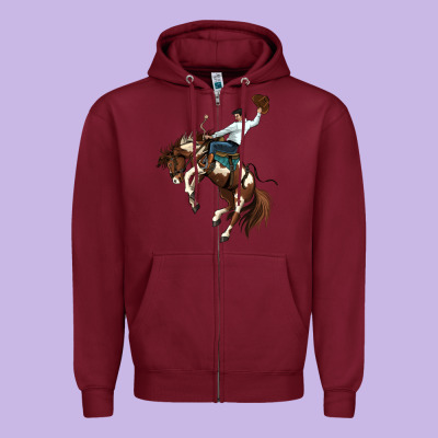 American Paint Horse Rodeo Cowboy Zipper Hoodie Designed By Maliassmallbusiness