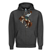 Charcoal Heather american paint horse rodeo cowboy Zipper Hoodie - MaliasSmallBusiness