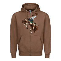 Chestnut american paint horse rodeo cowboy Zipper Hoodie - MaliasSmallBusiness