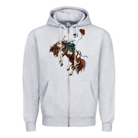 Heather Grey american paint horse rodeo cowboy Zipper Hoodie - MaliasSmallBusiness