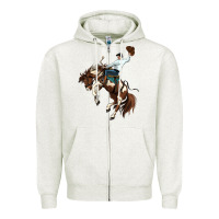 Oatmeal Heather american paint horse rodeo cowboy Zipper Hoodie - MaliasSmallBusiness