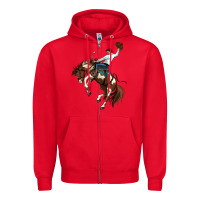 Red american paint horse rodeo cowboy Zipper Hoodie - MaliasSmallBusiness
