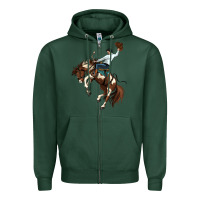 Sports Green american paint horse rodeo cowboy Zipper Hoodie - MaliasSmallBusiness