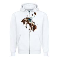 White american paint horse rodeo cowboy Zipper Hoodie - MaliasSmallBusiness