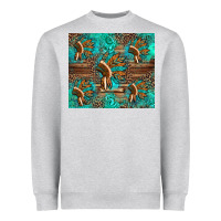 Heather Grey indian headdress Heavyweight Sweatshirt - Artiststas