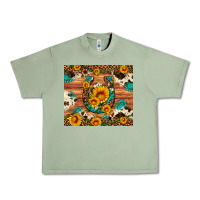 Oil Green sunflower gemstone leopard cowhide horseshoe Urban Heavy Tee - Artiststas