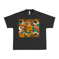 Pigment Black sunflower gemstone leopard cowhide horseshoe Urban Heavy Tee - Artiststas