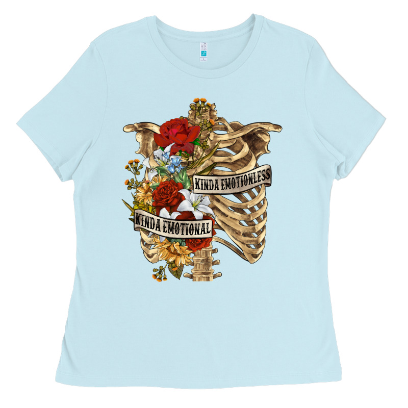Kinda Emotionless Kinda Emotional Skeleton Ladies Tee by RanaPortraitStore | Teevron