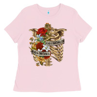 Bubblegum Pink Kinda Emotionless Kinda Emotional Skeleton Ladies Tee - RanaPortraitStore