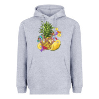 Heather Grey pineapple enjoying Heavyweight Hoodie - BarkalooDesign