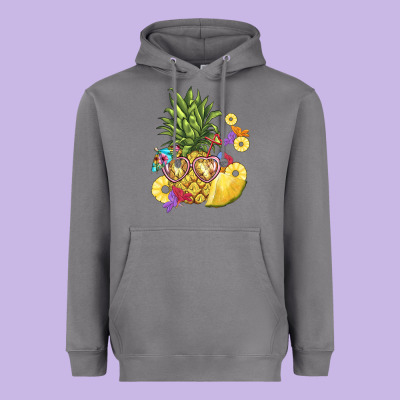 Pineapple Enjoying Heavyweight Hoodie Designed By Barkaloodesign