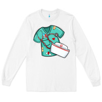 White custom name nurse scrubs   font easter risen Long Sleeve Tee - MaliasSmallBusiness