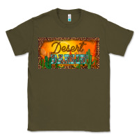 Army Green western desert darlin sunset cactus leopard serape   license plate tem Classic Tee - BarkalooDesign