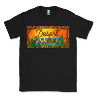 Black western desert darlin sunset cactus leopard serape   license plate tem Classic Tee - BarkalooDesign