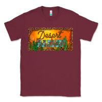 Burgundy western desert darlin sunset cactus leopard serape   license plate tem Classic Tee - BarkalooDesign