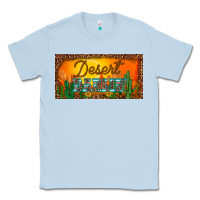 Dusty Blue western desert darlin sunset cactus leopard serape   license plate tem Classic Tee - BarkalooDesign