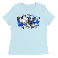 Baby Blue for the love of the game volleyball Ladies Tee - Zillion Design Studio