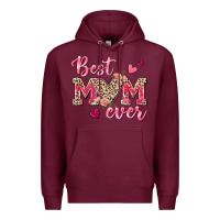 Burgundy Best Mom Ever Premium Hoodie - texasbilliewilder