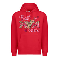 Red Best Mom Ever Premium Hoodie - texasbilliewilder