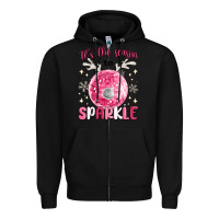 Black it's the season to sparkle Zipper Hoodie - MaliasSmallBusiness