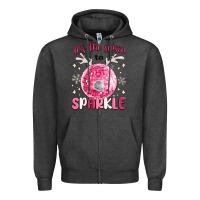 Charcoal Heather it's the season to sparkle Zipper Hoodie - MaliasSmallBusiness