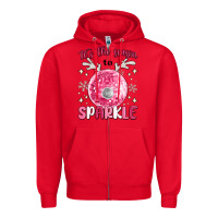 Red it's the season to sparkle Zipper Hoodie - MaliasSmallBusiness