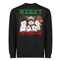Black merry christmas snowman Heavyweight Sweatshirt - AdoDesignShop