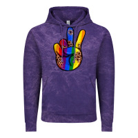 Cloud Purple pride leopard peace hand Vintage Hoodie - JahusDesignShop