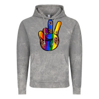 Cloud Rock pride leopard peace hand Vintage Hoodie - JahusDesignShop