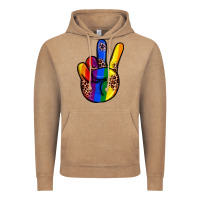Vintage Coffee pride leopard peace hand Vintage Hoodie - JahusDesignShop